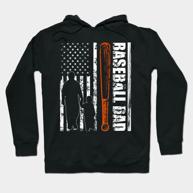 BASEBALL DAD US FLAG Hoodie by Vigo